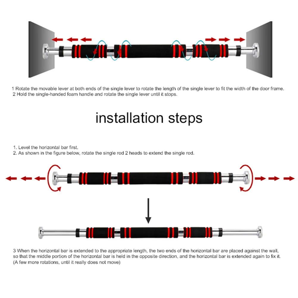 Двери горизонтальные брусья стальная трубка Регулируемый Домашний Тренажерный Зал Фитнес силовые упражнения тренировка поезд дверной проем горизонтальный подтягивающий бар