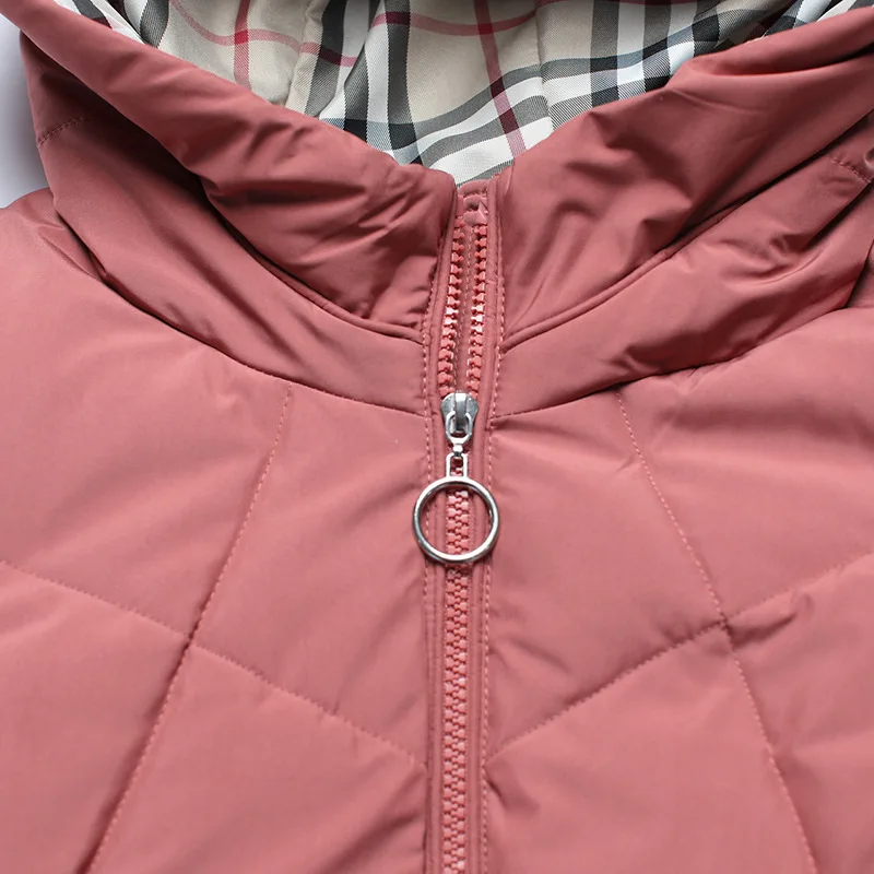

2019 Winter Korean-style Fashion Simple Solid Color Long Sleeve Hooded Warm with Zipper Short Versatile down Jacket Cotton-padde