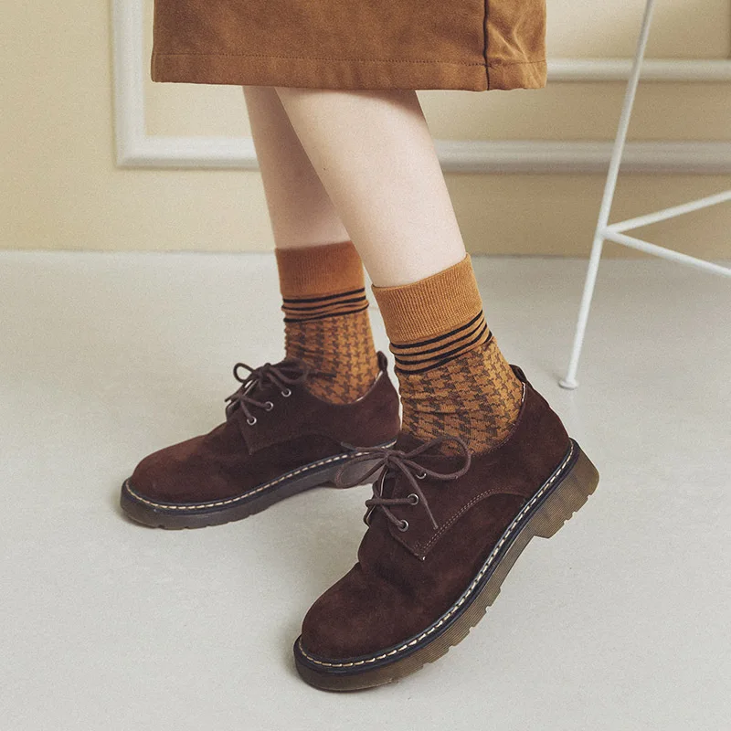 Jeseca милые носки в японском стиле для девочек г. Осенне-зимние толстые теплые носки для женщин Harajuku, винтажные уличные хлопковые носки