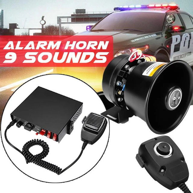 400W 12V 150DB 9-Sound allarme allarme auto sirena elettronica forte allarme  auto allarme polizia fuoco sirena tromba d'aria clacson - AliExpress