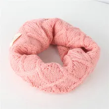 Плотный вязаный шерстяной шарф для мальчиков и девочек; Милые яркие цвета; ветрозащитные шарфы с кольцами; теплый детский шарф; Sjaal Kinderen