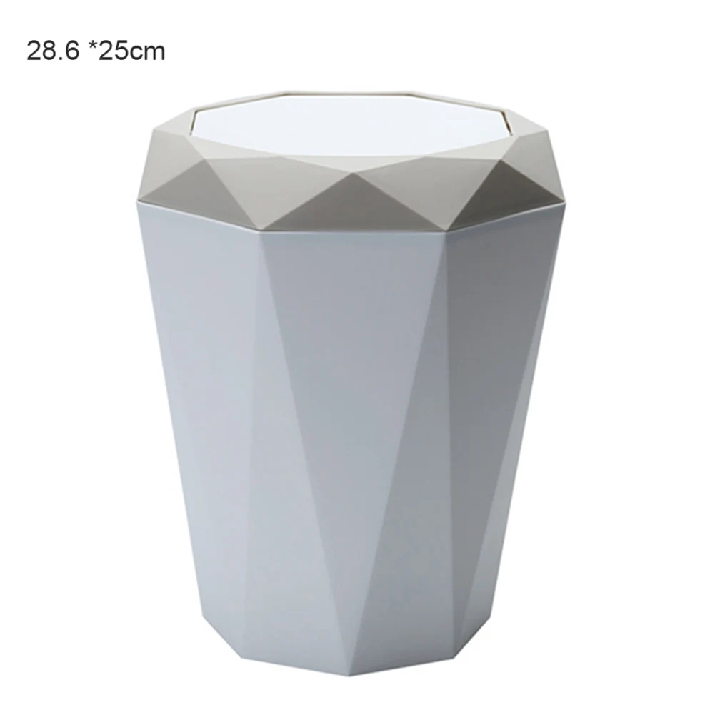 apricot large Flap Type Trash Can Diamond Shape Desktop Paper Bucket Plastic Office Garbage LBShipping - Цвет: apricot large