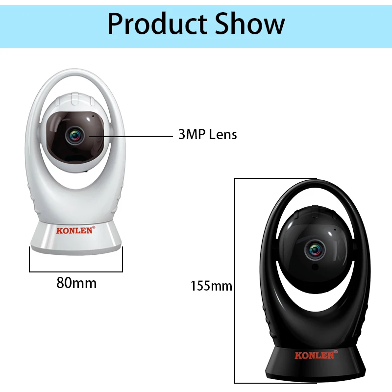 KONLEN, 3MP, HD, wifi, CCTV, IP камера Yoosee, умный дом, безопасность H.265, Onvif, для дома, для питомцев, собак, инфракрасная, Pan, беспроводная, видеонаблюдение