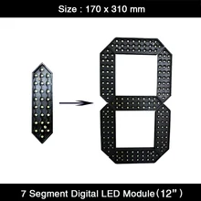 4Pcs/Lot 12'' Digital Numbers Module 7 Segment LED Display Red / Green / Yellow / White / Blue Color for Oil Price LED Gas Price
