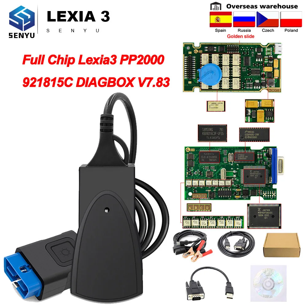 Полный чип Lexia 3 PP2000 Diagbox V7.83 921815C для PSA Citroen/Peugeot Lexia3 PP 2000 OBD 2 OBD2 автомобильный