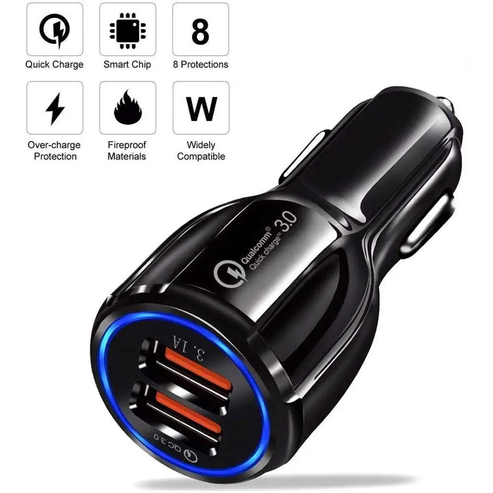3.1A двойное USB Автомобильное зарядное устройство 3 0 Быстрая зарядка для renault scenic