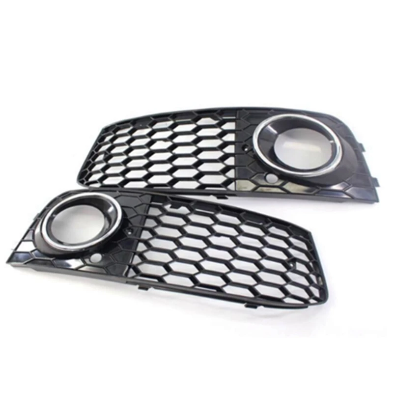 Car Fog Light Cover Grille Grill Honeycomb Mesh Fog Light Lamp Open Vent Grille for A4 B8 RS4 2009-2012