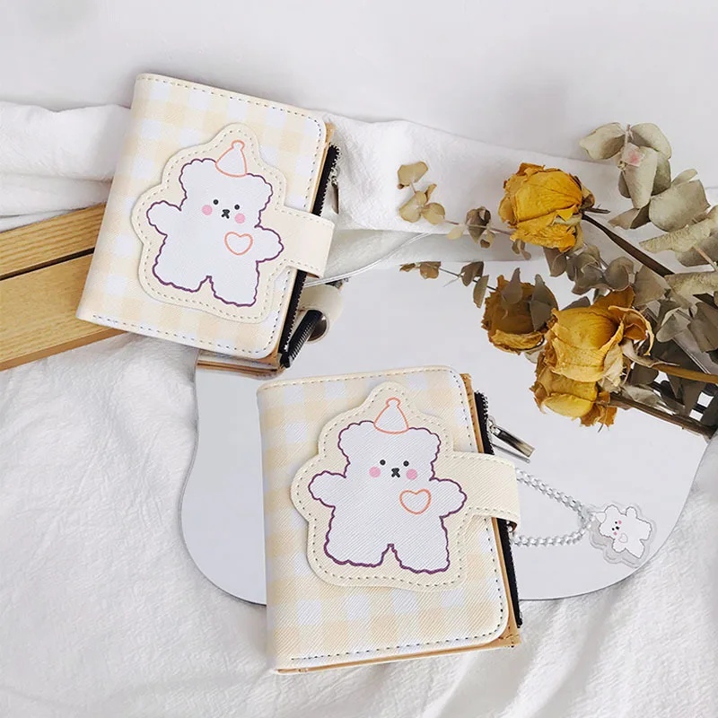 Small Wallet Purses Coin-Pockets Gift Korean-Style Girls Cartoon Lady Kawaii Foldable