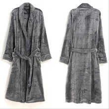 Зимние халаты, мужские пижамы, женские плотные теплые фланелевые халаты, мужские халаты с отложным воротником и длинным рукавом с талией размера плюс