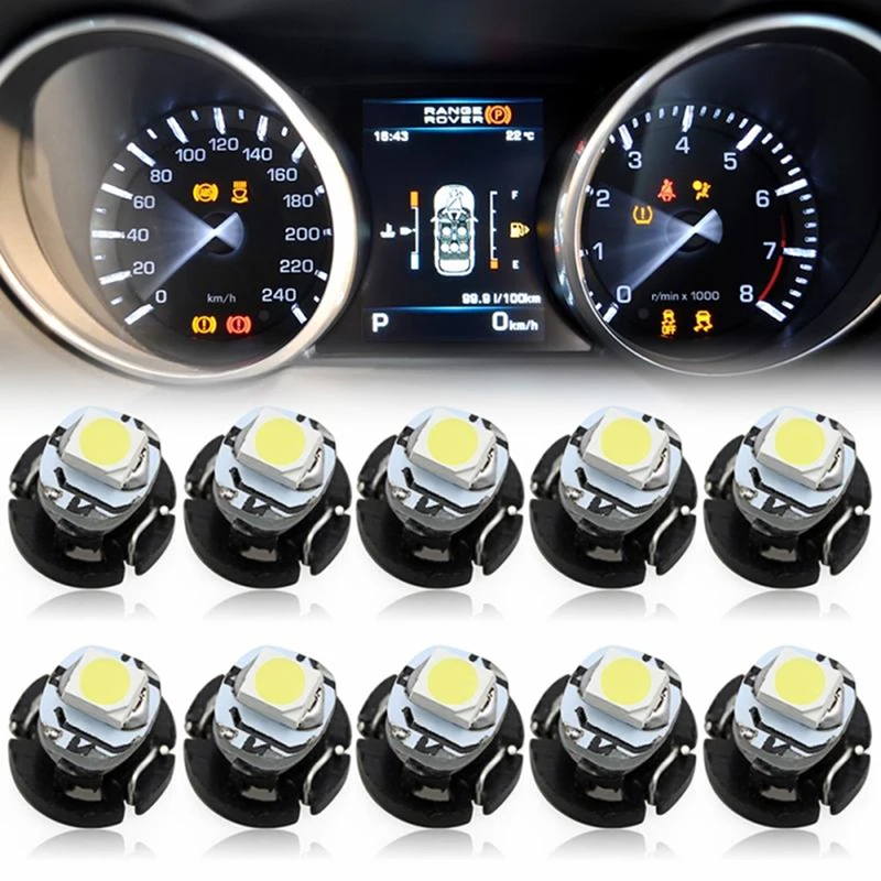 10Pcs T3 SMD Led Neo Wedge Car Dash Gauge Instrument Cluster Bulbs Light White