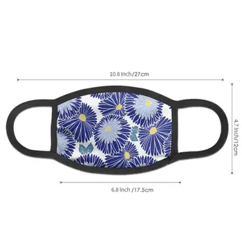 

NOISYDESIGNS Blue Daisy Pattern Mouth Mask Dust Washable Reusable Masks Cotton Unisex Mouth Travel Mask Dropshipping
