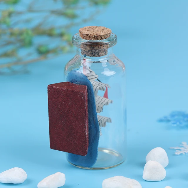 Drift Bottle Miniature Dollhouse Glass Doll House Decor Micro Landscape Vintage Decoration Classic Kids Toy Toys 6*2.7CM 4