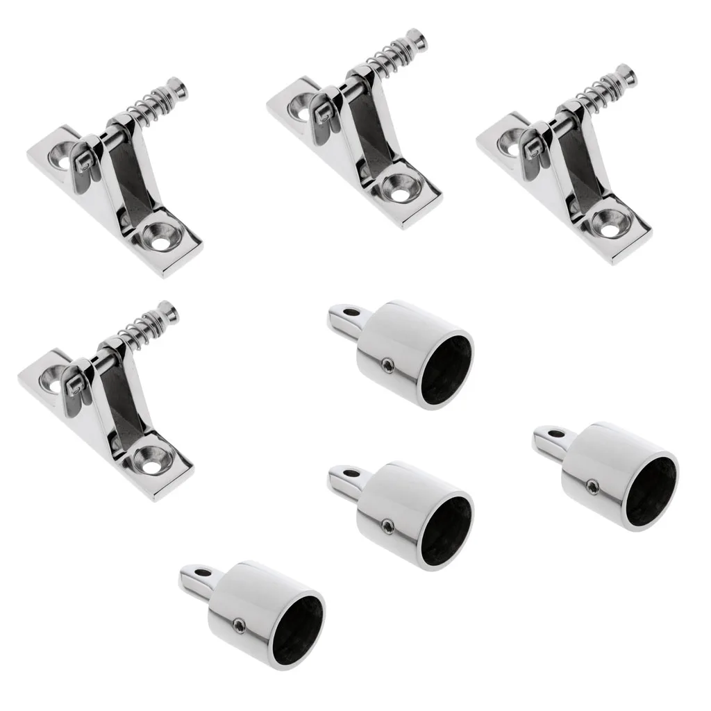 Boat Canopy Quick Release Pin Deck Mount Bimini Top Fittings w/Eye End Cap