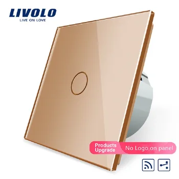 

Livolo EU Standard 1Gang 2 Way, Remote Switch, Wireless Switch VL-C701SR-13, Golden Color Glass, Without Mini Remote
