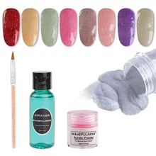 Акриловый жидкий 30 мл Блестящий цветной акриловый порошковый гель для ногтей акриловый маникюрный материал набор инструментов для кисточка для ногтей Пудра