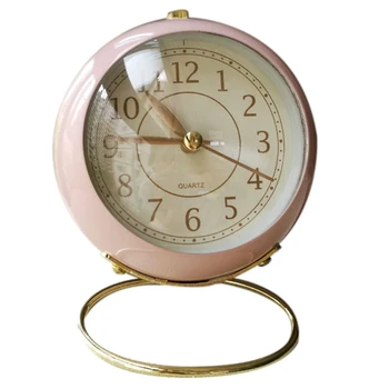 

Pink Silent Alarm Clock Timer Metal Fashion Metal Alarm Clock Classic Alarm Clock Desktop Alarm