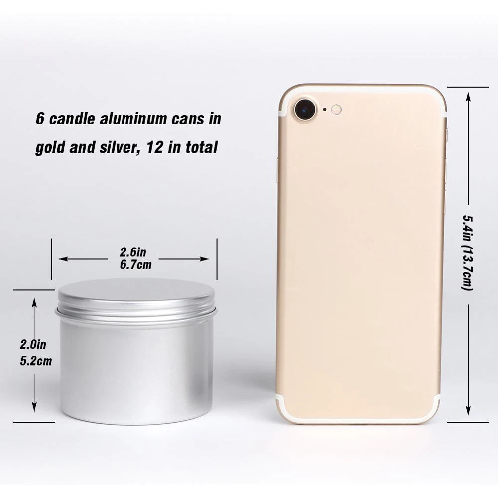 12pcs/24pcs Pack 100ml Round Empty Aluminum Storage Jar Tea Package Box Sundry Kitchen Seasoning Pot Gold Silver Black Containers