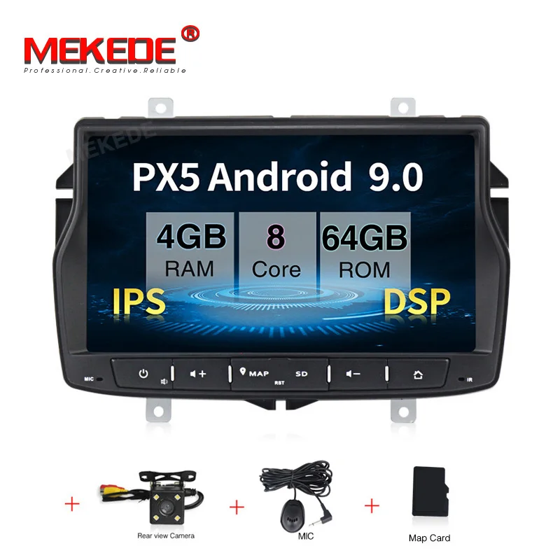 PX5 4 Гб+ 64 ГБ Android 9,0 автомобильный магнитофон gps dvd-плеер для Lada vesta Встроенный gps навигация canbus WiFi BT DSP ips NAVI - Цвет: add camera