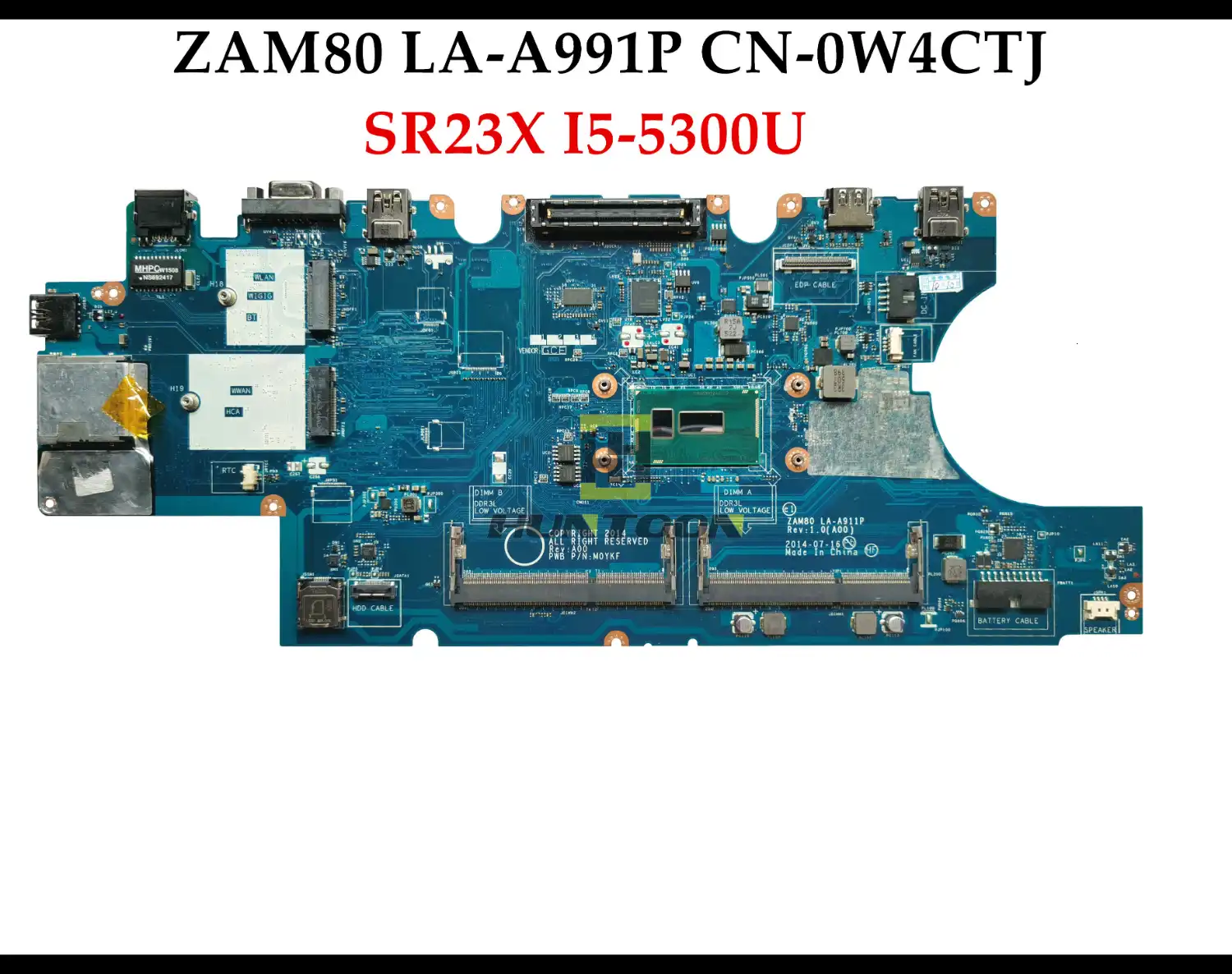 Genuine Cn 0w4ctj For Dell Latitude E5550 Laptop Motherboard W4ctj Zam80 La 11p Sr23x I5 5300u Ddr3l 100 Fully Tested Motherboards Aliexpress