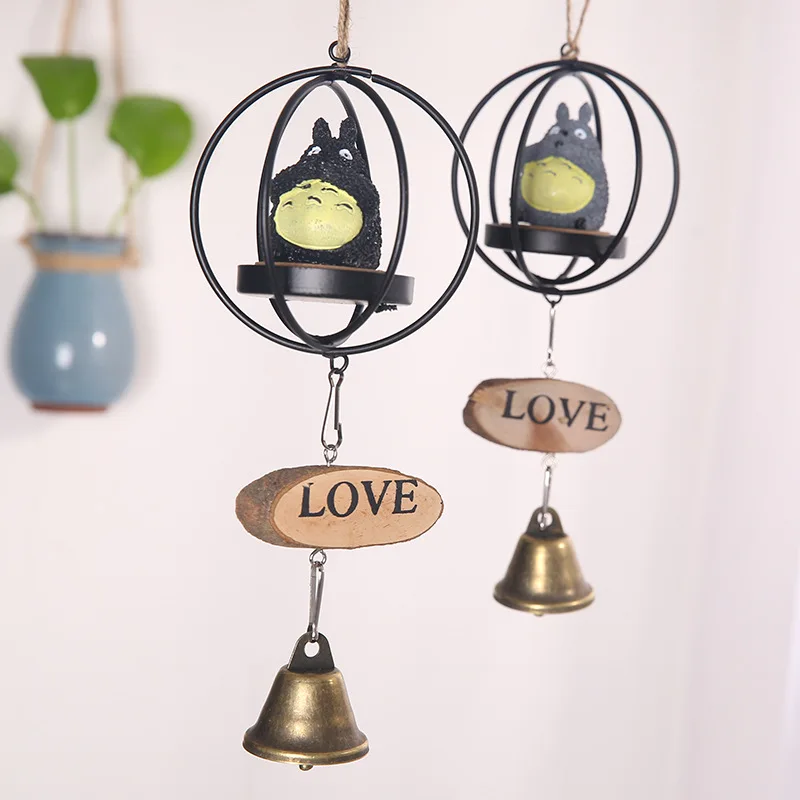DIY Totoro Wind Chime домашний декор милая девушка украшение комнаты колокольчик кулон подарок на день рождения реалистичные резиновые животные колокольчики