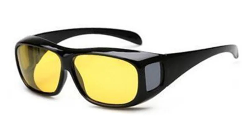 Vazrobe 2pcs/lot Night Driving Glasses Clip on EyeGlasses Frame Goggles Men Woman Driver's HD Vision Wrap Arounds TV Yellow Lens