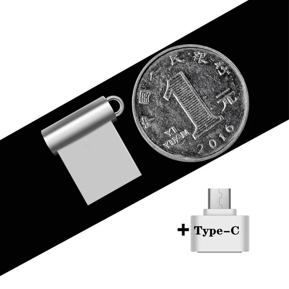 

Mini Metal 2 In 1Type-C Usb Flash Drive 4GB 8GB 16GB 32GB Pen Drive 64GB Pendrive USB 2.0 Bracelet Memory Stick U Disk