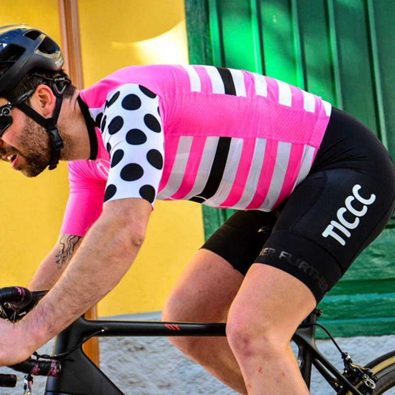 Pro team Racing Ticcc летняя дышащая майка с коротким рукавом для горного велосипеда Ropa ciclismo hombre велосипедная майка черного и розового цвета