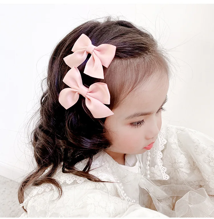 2PCS/onePair Bow Headgear Cute Sweet Little Girl Hair Accessories Summer Girls Net Red Clips Baby Hairpins Children Hair Clips 2PCS/onePair Bow Headgear Cute Sweet Little Girl Hair Accessories Summer Girls Net Red Clips Baby Hairpins Children Hair Clips