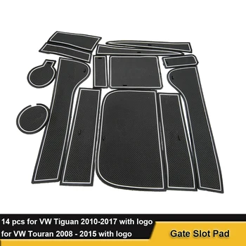 

Door Gate Slot Mats For VW Touran Tiguan Bora With Logo Anti-slip Door Pad Rubber Cup Groove Mat Decor Auto Interior Accessories