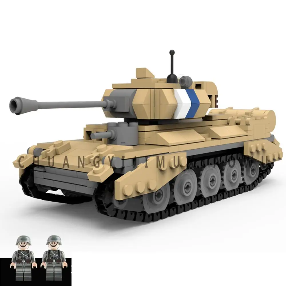 

hot military WWII Germany VS British Army technic Crusader cruise tank vehicles war Building Blocks model bricks toys for gift