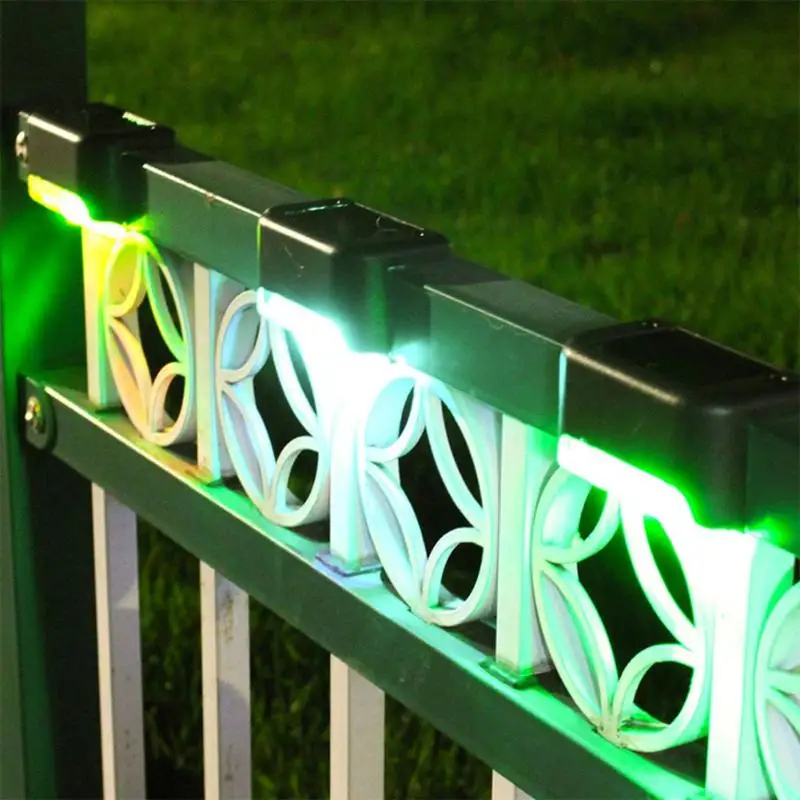 4 шт. энергосберегающий светодиодный настенный забор для лестницы декоративный светильник на солнечной энергии водонепроницаемое освещение для ландшафтного двора газона