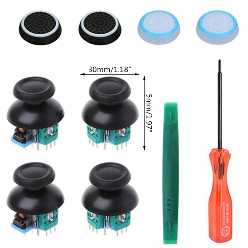 Original Replacment Parts Controller Tool Kit for PS4 Accessories 3D Rocker Screwdriver Joystick Mushroom Head