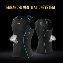 Для Мужчин's сжатия Облегающая рубашка Топы быстросохнущая без рукавов Футболка Baselayer нательное нижнее белье