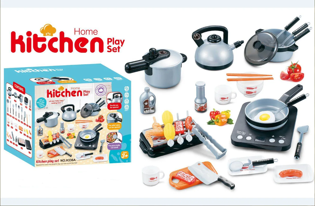 Детский игровой домик, кухонная игрушка, модель для приготовления пищи, кухонные принадлежности, набор кухонной посуды для девочек и мальчиков