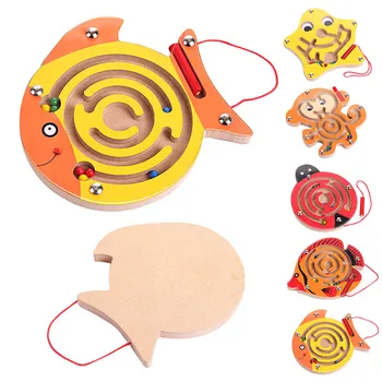 

New Wooden Toy Jigsaw Board Children Magnetic Maze Toy Kids Wooden Puzzle Game Toy Early Educational Brain Teaser