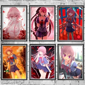 

Nordic Painting Style Wall Art Prints Poster Japan Anime Mirai Nikki Amano Yukiteru Gasai Yuno Canvas Modular Picture Home Decor