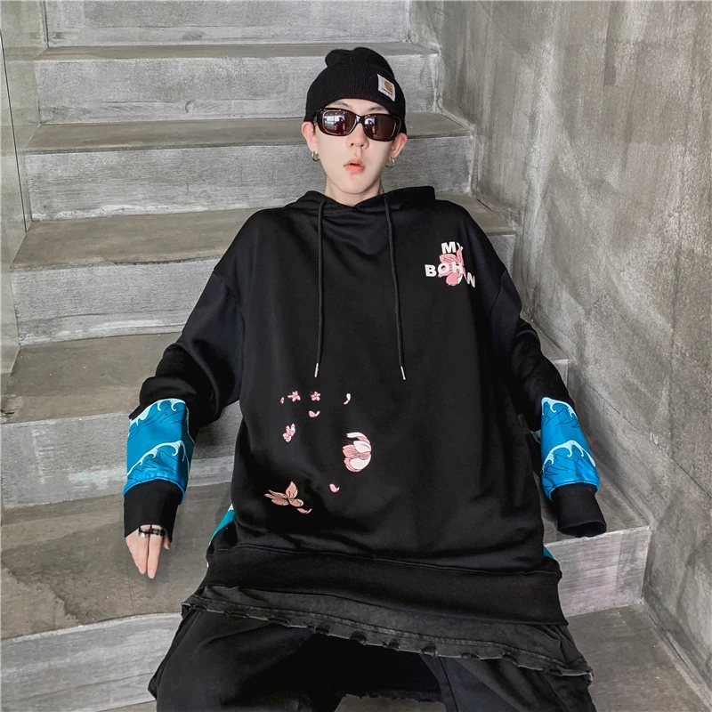 Japan Hoodie Men Streetwear Long Sleeve Loose Cotton Hoody Autumn