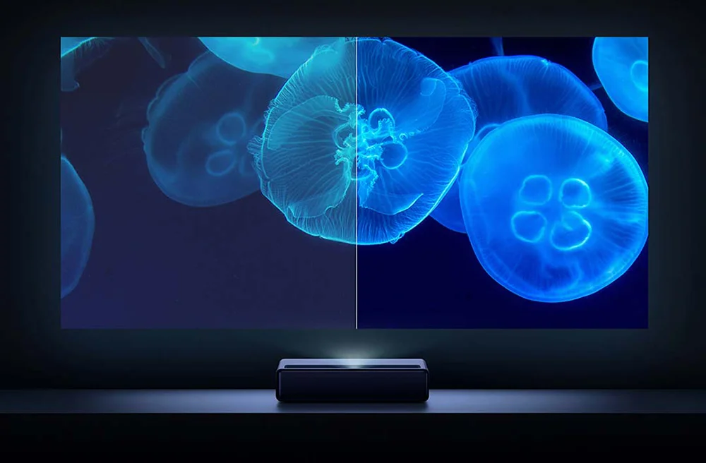 Xiaomi Mijia-proyector láser para cine en casa, dispositivo de proyección  4K 1S, Ultra definición, 2000 lúmenes ANSI, WIFI, Android, HDR10, DTS,  Audio
