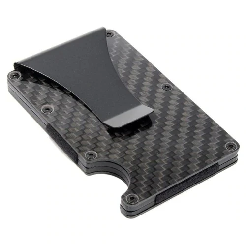 Gemeer карбоновый держатель для кредитных карт RFID несканирующий металлический кошелек мужской держатель для карт модный Carteira Masculina Billetera - Цвет: Black