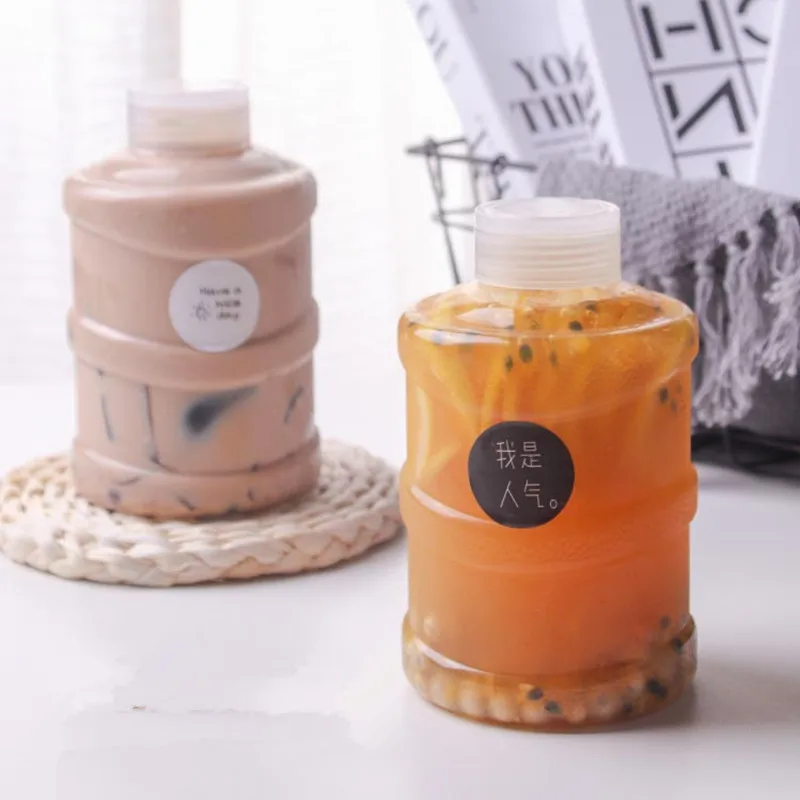 

10 шт., креативные пластиковые чайные кружки-пузырьки с крышками, 500 мл