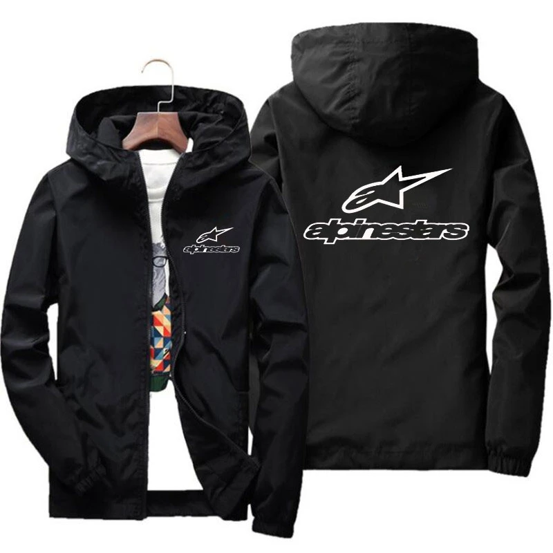 

New jacket men's windbreaker 2020 spring and autumn new mountain star jacket men's windbreaker pilot hooded jacket male 7XL