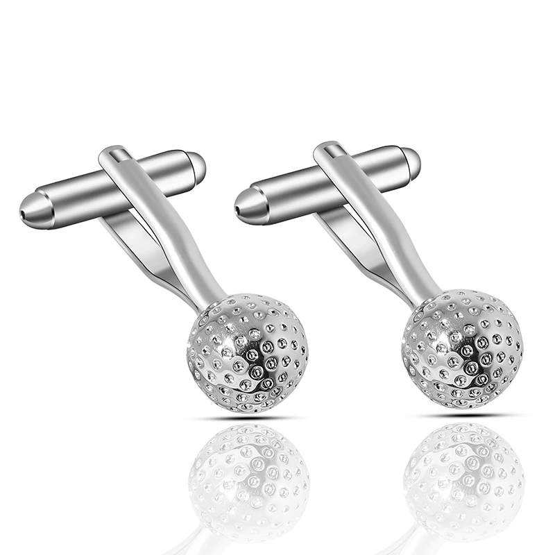 Wedding Creat Cufflinks Gor Mens Golf Ball Cufflinks Round Glass Hand made CuffLinks men High-Grade Copper Cufflinks - Окраска металла: Golf Modeling