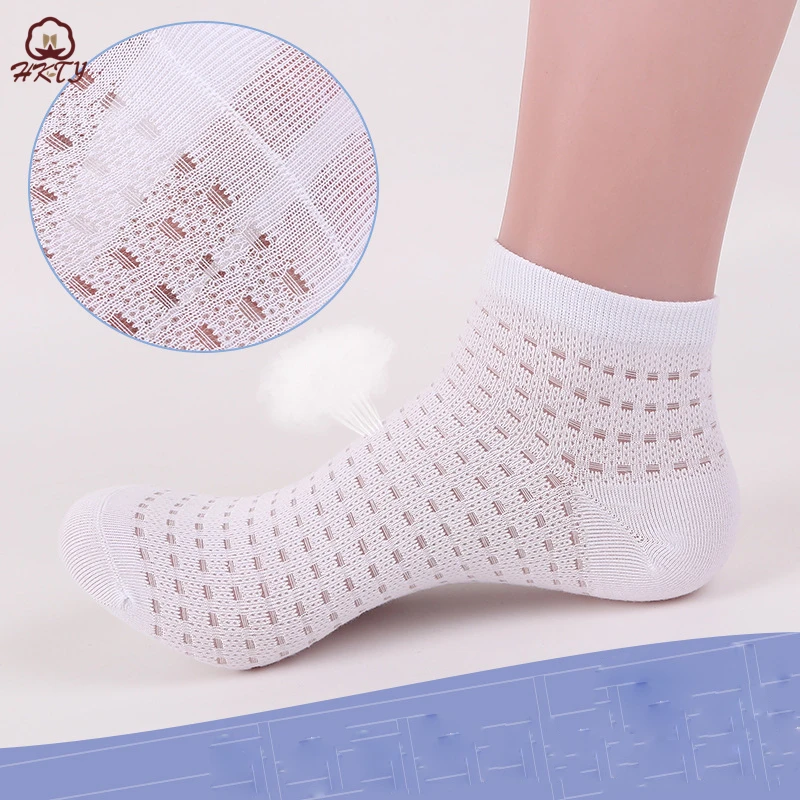 

20Pcs=10Pair Solid Mesh Women's Socks Invisible Ankle Socks Women Summer Breathable Thin Boat Sock Big Size calcetines EUR 36-43