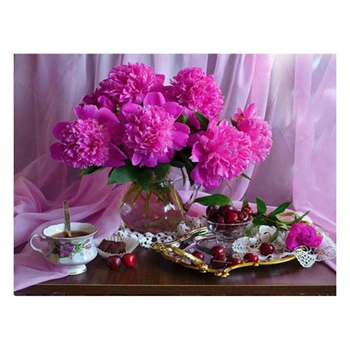 

Diamond Painting Full Diamond Embroidery Flower & Fruit Diamond Cross Stitch Crystal Round Diamond Set Home Decor