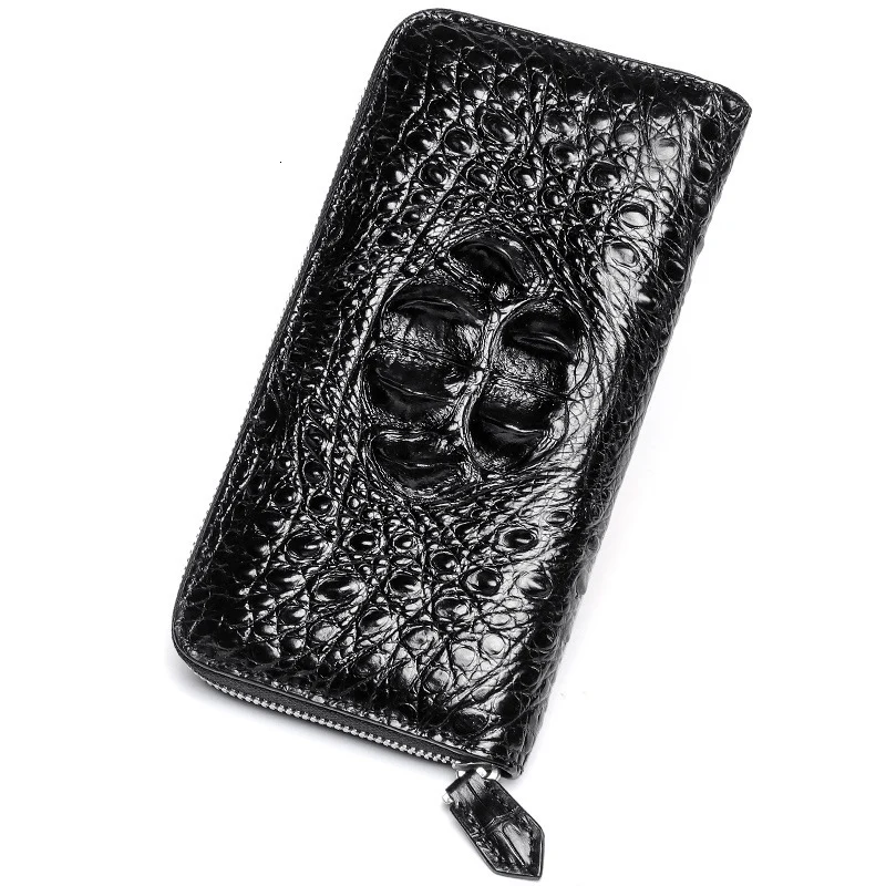

High-quality Crocodile luxury brand Wallet leather fashion men's designer Long Zip card pocket bag purses Billeteras delgada Hot