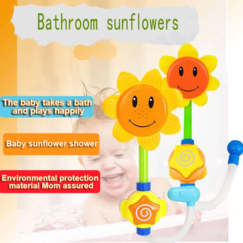 

Baby bath Toys showers sunflower sprinkling toys,bath Toys for Kids,Tub swimming Faucet Spray Bathroom Toys funny Water Game