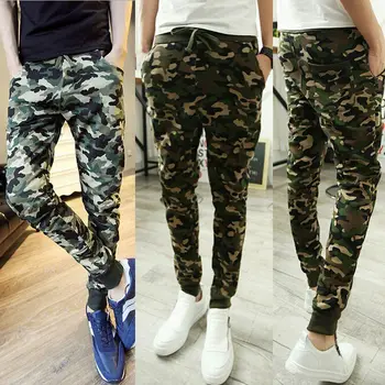 

Fashion Men Camo Casual New Pants Joggers Slim Fit Skinny Casual Pencil Long Trousers