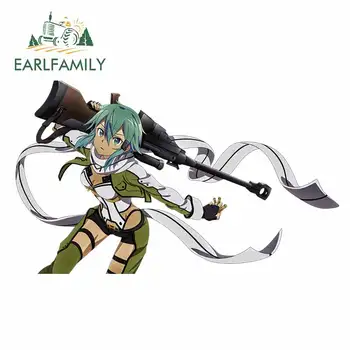 

EARLFAMILY 13cm x 7.7cm for Asada Shino Sword Art Online Cartoon Anime Car Stickers VAN Decal Trunk Refrigerator Car Assessoires