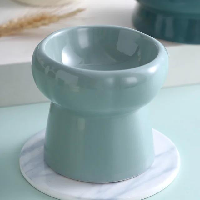 Ceramic Bowl Cat Dog Puppy Feeder Feeding And Eating Food Water Elevated Raise Dish Goods For Cats Pet Supplies Accessories#P020 5