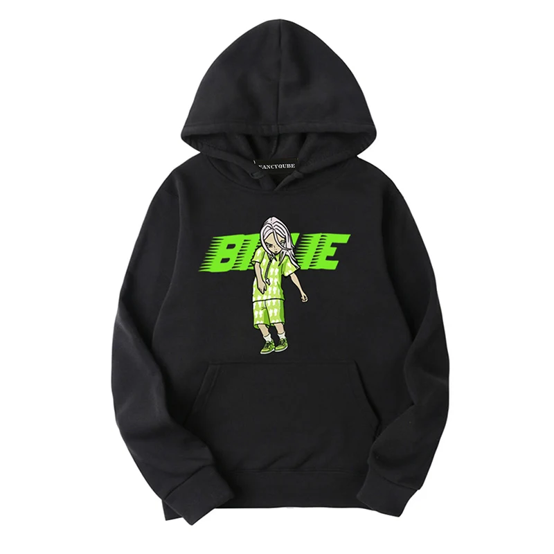 Billie Eilish, модные толстовки с капюшоном больших размеров, свитшоты, повседневные мужские и женские пуловеры с капюшоном, спортивная одежда в стиле хип-хоп Billie Eilish